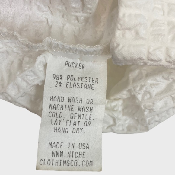 Niche Nilgun Derman White Pucker Asymmetrical Cut  Rhinestone Button Jacket - Picture 6 of 7